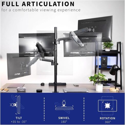 شاشة مزدوجة 17 "إلى 32" حامل مكتب SPRING STAND STAND - in Saudi Arabia