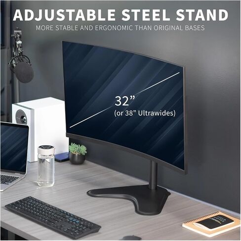 Black Single LCD Monitor Adjustable Desk Stand, Fits 1 Screen - in Saudi Arabia