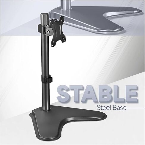 Black Single LCD Monitor Adjustable Desk Stand, Fits 1 Screen - in Saudi Arabia