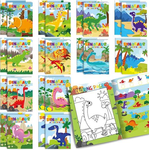 24 PCS Safari Animal Activity Books Mini Fun Games Mini Colk Colling Books Mazes Search Search Scramble Find For Goodie Bag Stuffers Service Birthday Party Supplies (Jungle Animal) in Saudi Arabia