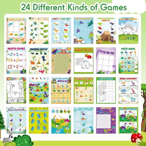 24 PCS Safari Animal Activity Books Mini Fun Games Mini Colk Colling Books Mazes Search Search Scramble Find For Goodie Bag Stuffers Service Birthday Party Supplies (Jungle Animal) in Saudi Arabia