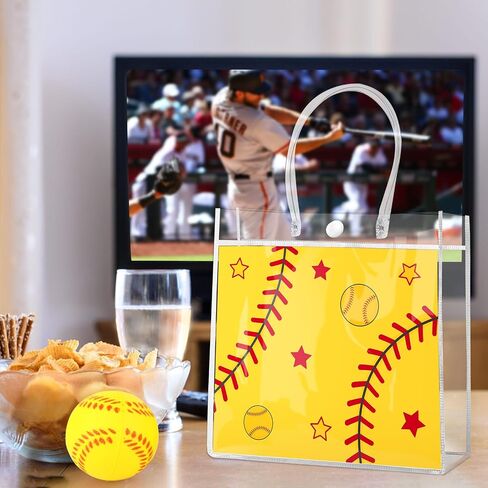 HOOQICT 20 PCS Softball Clear Gift With Basklles Goodie Goodie Snack Acags for Sport موضوع الحفلة التي تفضل بها فريق Boys Kids Team ، 8'x8''x3.15 '' ' in Saudi Arabia