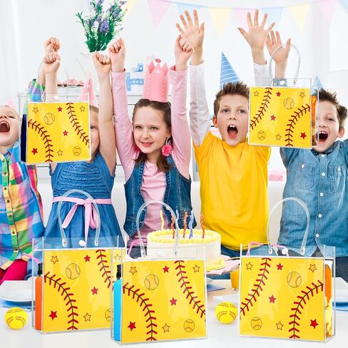 HOOQICT 20 PCS Softball Clear Gift With Basklles Goodie Goodie Snack Acags for Sport موضوع الحفلة التي تفضل بها فريق Boys Kids Team ، 8'x8''x3.15 '' ' in Saudi Arabia