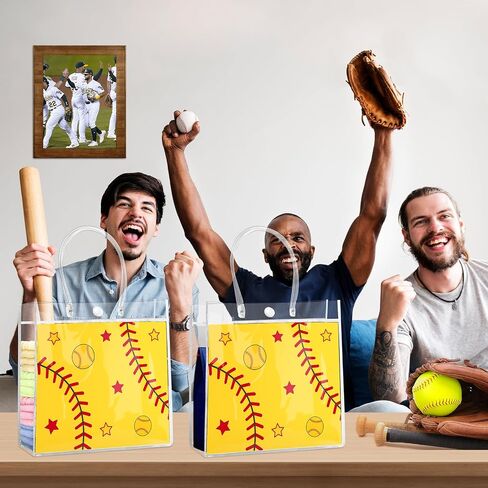 HOOQICT 20 PCS Softball Clear Gift With Basklles Goodie Goodie Snack Acags for Sport موضوع الحفلة التي تفضل بها فريق Boys Kids Team ، 8'x8''x3.15 '' ' in Saudi Arabia