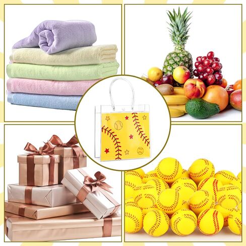 HOOQICT 20 PCS Softball Clear Gift With Basklles Goodie Goodie Snack Acags for Sport موضوع الحفلة التي تفضل بها فريق Boys Kids Team ، 8'x8''x3.15 '' ' in Saudi Arabia