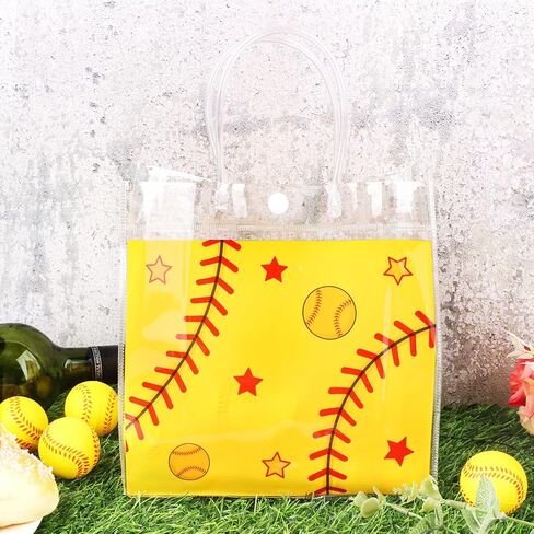 HOOQICT 20 PCS Softball Clear Gift With Basklles Goodie Goodie Snack Acags for Sport موضوع الحفلة التي تفضل بها فريق Boys Kids Team ، 8'x8''x3.15 '' ' in Saudi Arabia
