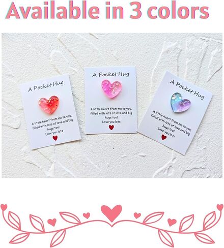 Yojo Pocket Hug Heart مع بطاقات تحية ، رمز صغير عناق جيب القلب ، هدايا علاقة طويلة المدى ، تفكر فيك هدايا للنساء الرجال له (الأزرق الأرجواني) in Kuwait