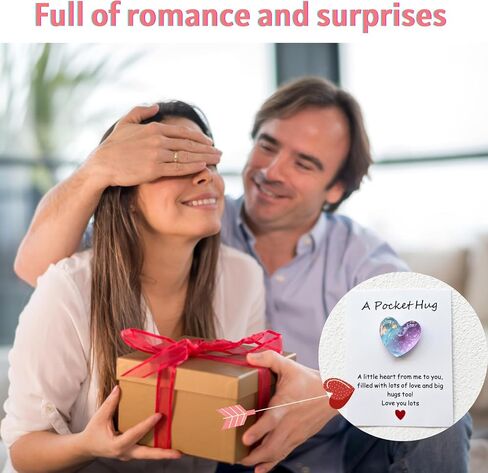 Yojo Pocket Hug Heart مع بطاقات تحية ، رمز صغير عناق جيب القلب ، هدايا علاقة طويلة المدى ، تفكر فيك هدايا للنساء الرجال له (الأزرق الأرجواني) in Kuwait