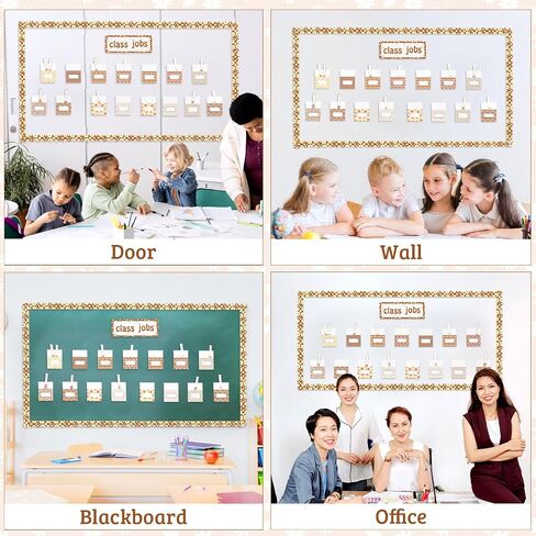 WATINC 97pcs Class Jobs Bulletin Board Set, Classroom Jobs Chart with Name Tags, Back to School Schedule Boards Pocket Chore Behavior Chart for Classroom Chalkboard Walls Decoration (Boho Print) in Saudi Arabia