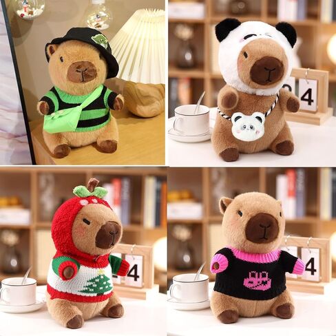 2 Plush Capybara مع 12 جهاز كمبيوتر ملحقات وملحقات ، ارتداء ملابس كابيبارا محشو بالحيوان أفخم ، 10.2 في أفلام لطيف لفتاة/بوي in Kuwait