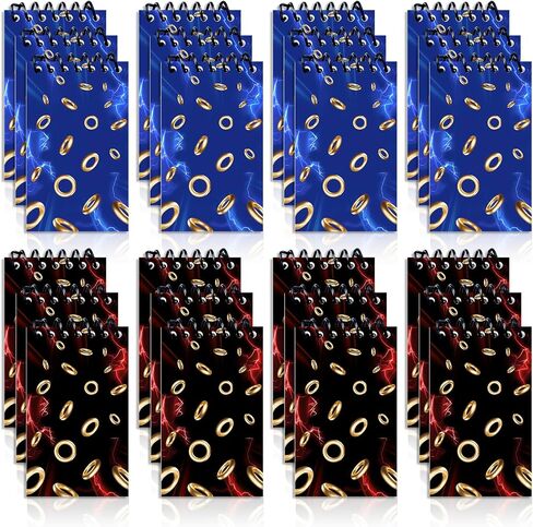 24 Packs Blue and Red with Gold Ring Mini Notepad Hedgehog Themed Goodie Bag Stuffer Fillers, Spiral Pocket Notebook for Cartoon Video Game Birthday Party Favors Back to School Gifts Class Awards in Saudi Arabia