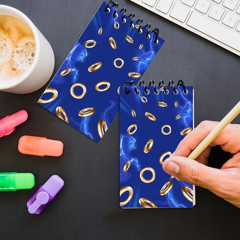 24 Packs Blue and Red with Gold Ring Mini Notepad Hedgehog Themed Goodie Bag Stuffer Fillers, Spiral Pocket Notebook for Cartoon Video Game Birthday Party Favors Back to School Gifts Class Awards in Saudi Arabia