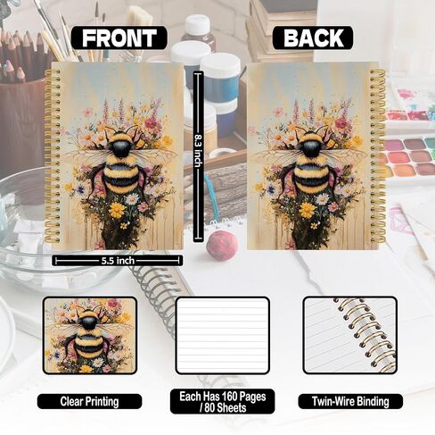 دفتر ملاحظات Fox Floral Floral ، Retro Black Cottagecore Floral Journaling Notebooks لتدوين الملاحظات ، مجلات غلاف جمالية للزهور للنساء 160 صفحة 5.5 × 8.3 بوصة ، هدايا الثعلب للنساء in Kuwait