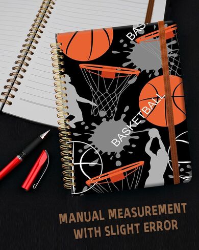 Ruled Spiral Writing Notebook,A5 Hardcover Lined College Journal for Women,Strong Twin-Wire Binding with Premium Paper,8.4" X 6",Perfect for School,Office,Home(Basketball) in Kuwait