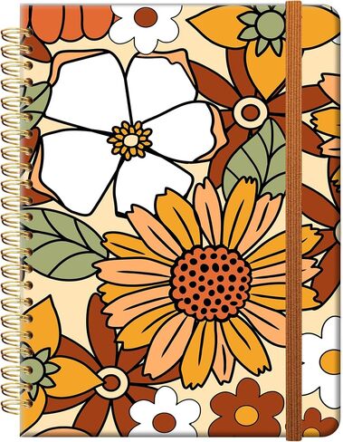 Ruled Spiral Writing Notebook,A5 Hardcover Lined College Journal for Women,Strong Twin-Wire Binding with Premium Paper,8.4" X 6",Perfect for School,Office,Home(Basketball) in Kuwait