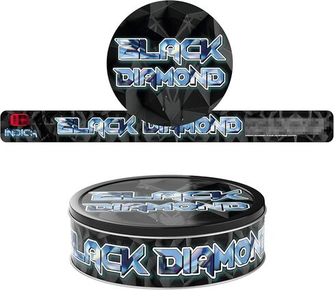 قصدير ختم ذاتي 100 مل يمكن ملصقات - ملصقات غطاء وملصقات جانبية - 3.5G Cali Press -in Tin Stickers فقط - Black Diamond X10 in Kuwait