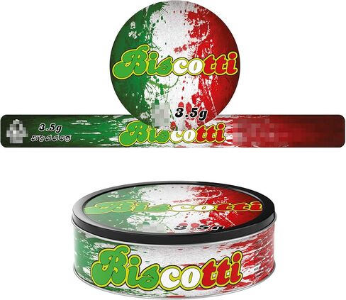 قصدير ختم ذاتي 100 مل يمكن ملصقات - ملصقات ملصقات ملصقات جانبية - 3.5G Cali Press -in Tin Stickers فقط - Biscotti X30 in Kuwait