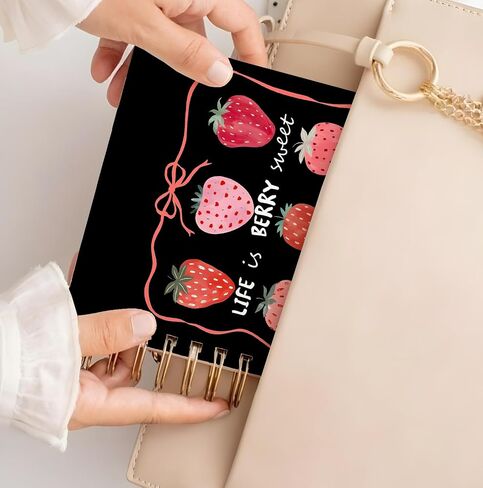 Berry Sweet Life Spiral Notebook - 8.3x5.5 Strawberry Positivity Message Journal Choose Happiness Inspirational Notebook in Saudi Arabia