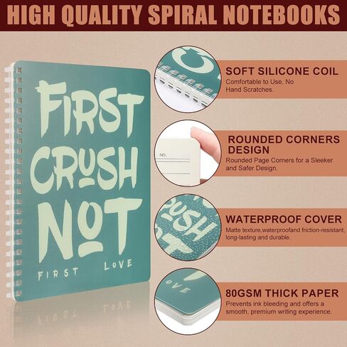 Niodel Set of 4 Spiral Notebook for Note Taking, A5 Waterproof Softcover Wide Ruled 4 Color 80 Sheets -160 Pages Journals,Journaling and Writing Notebook for School, Office & Personal Supplies in Saudi Arabia