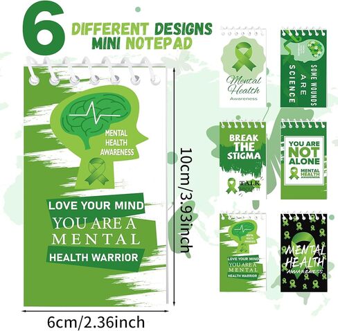 مفتحات التوعية بالصحة العقلية ، 24 ٪ من الشريط الأخضر العلوي منصات الملاحظات المصغرة ، هدايا الصحة العقلية للبالغين عناصر التوعية بالصحة العقلية in Kuwait