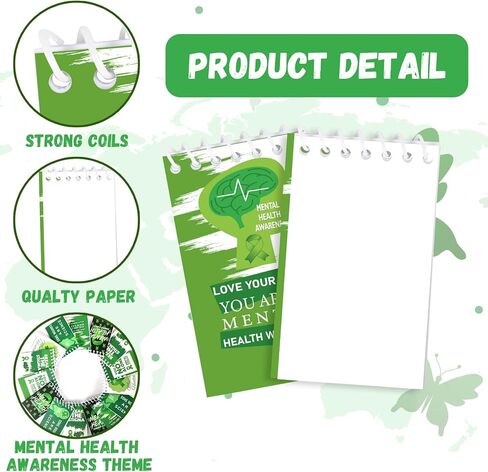 مفتحات التوعية بالصحة العقلية ، 24 ٪ من الشريط الأخضر العلوي منصات الملاحظات المصغرة ، هدايا الصحة العقلية للبالغين عناصر التوعية بالصحة العقلية in Kuwait