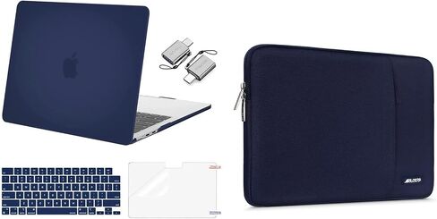 Mosiso متوافق مع MacBook Air 13.6 بوصة العلبة 2022 إطلاق A2681 M2 ، حقيبة الأكمام الرأسية البوليستر وغطاء الصلب البلاستيك وغطاء لوحة المفاتيح ووقاية الشاشة ونوع C محول 2. in Saudi Arabia
