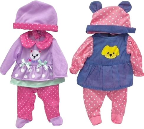 uneeda Doll Baby Baby First Born 14 inch Doll Clothers-2 PC Baby Doll Outfits-Baby Doll Associory لمعظم دمى 13-16 بوصة ، ناعمة وأنيقة ومثالية للعب in Kuwait