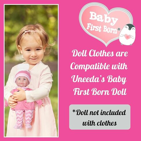 uneeda Doll Baby Baby First Born 14 inch Doll Clothers-2 PC Baby Doll Outfits-Baby Doll Associory لمعظم دمى 13-16 بوصة ، ناعمة وأنيقة ومثالية للعب in Kuwait