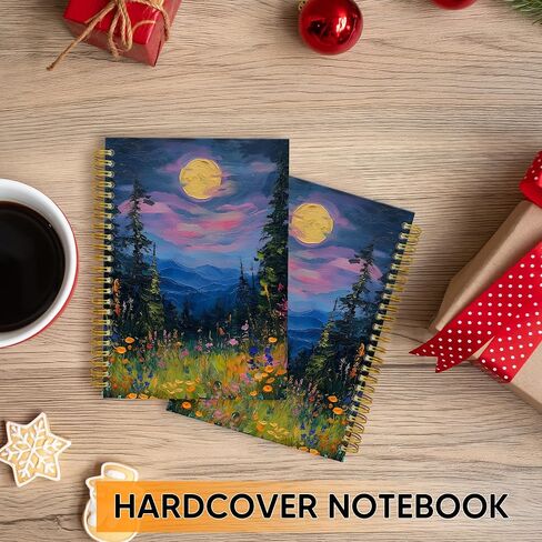 Tnuw Moon Moon Floral Spiral Notes ، Vintage Nature Wildflower Monscape Journal Notebooks for Notes Taking ، Retro Woodland Floral Notebook Journal ، 5.5 × 8.3 بوصة in Saudi Arabia