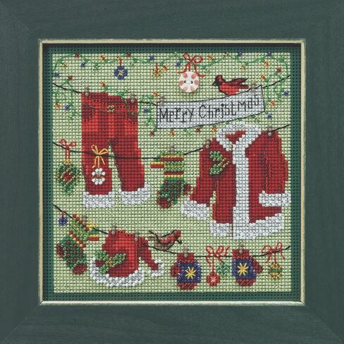 Mill Hill Santa's Clothesline Beaded Counted Cross Stitch Kit Buttons & Beads 2022 Winter Series MH142232 in Saudi Arabia
