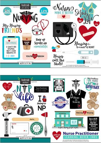 Medical Stickers for Scrapbooking - Nursing Inspired Design for Nurse Planner, Journal, Photo Album - Healthcare Themed Set - 2 Items in Saudi Arabia