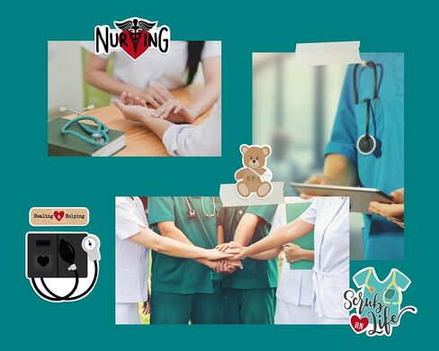 Medical Stickers for Scrapbooking - Nursing Inspired Design for Nurse Planner, Journal, Photo Album - Healthcare Themed Set - 2 Items in Saudi Arabia
