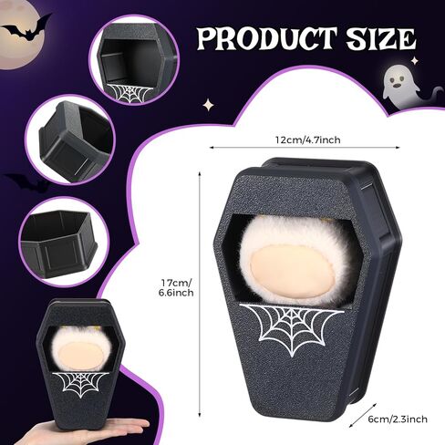 DOMBLE DOMBLE DOMBLE BOX HALLOWEEN 17CM ملحقات دمية COSSITORASES مع غطاء لـ 17 سم دمى ملابس العطلة GOTH GOTH Black Display Organizer Higders لعشاق اللباس ديي وجامعة in Saudi Arabia