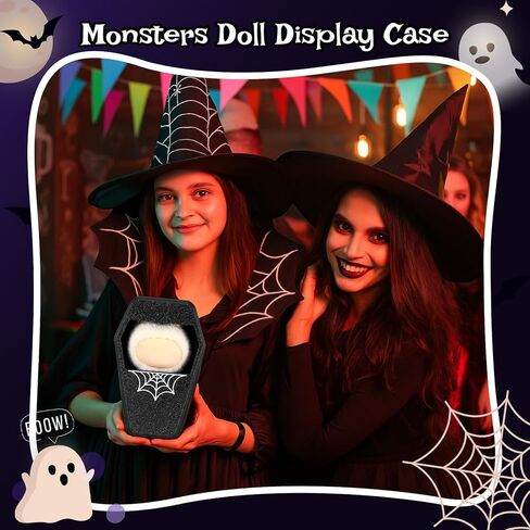 DOMBLE DOMBLE DOMBLE BOX HALLOWEEN 17CM ملحقات دمية COSSITORASES مع غطاء لـ 17 سم دمى ملابس العطلة GOTH GOTH Black Display Organizer Higders لعشاق اللباس ديي وجامعة in Saudi Arabia
