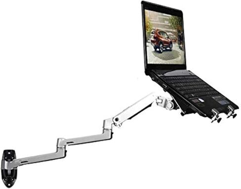 XSJ8013WT Wall Mount Laptop Holder Ultra Long Arm Aluminum Mechanical Spring Full Motion Laptop Mount Arm Monitor Holder Lapdesk (Black) in Saudi Arabia