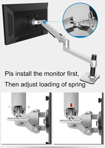 XSJ8013WT Wall Mount Laptop Holder Ultra Long Arm Aluminum Mechanical Spring Full Motion Laptop Mount Arm Monitor Holder Lapdesk (Black) in Saudi Arabia
