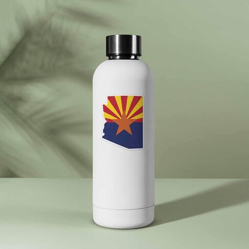Arizona Flag Bumper Sticker in 2 Sizes - Cool AZ Sticker for Hydroflask - Cute Southwest Decals for Laptop (Large - 4.5" Bumper Sticker) in Saudi Arabia