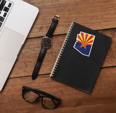 Arizona Flag Bumper Sticker in 2 Sizes - Cool AZ Sticker for Hydroflask - Cute Southwest Decals for Laptop (Large - 4.5" Bumper Sticker) in Saudi Arabia