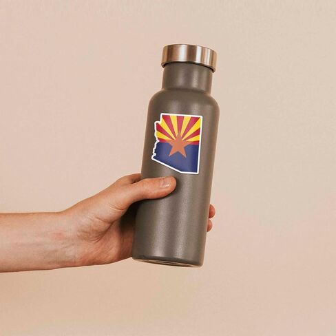 Arizona Flag Bumper Sticker in 2 Sizes - Cool AZ Sticker for Hydroflask - Cute Southwest Decals for Laptop (Large - 4.5" Bumper Sticker) in Saudi Arabia