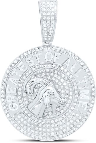 Jewels By Lux Sterling Silver White-Tone 1 Ctw Natural Diamond Goat Mens Charm in Saudi Arabia