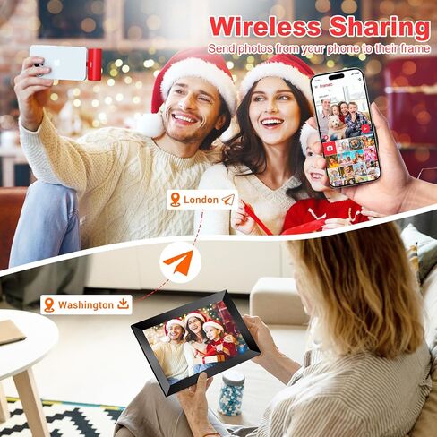 إطار صورة رقمي بخاصية WiFi مقاس 10.1 بوصة من Frameo، وإطار صور رقمي بشاشة تعمل باللمس بدقة 1280 × 800 HD IPS، ومساحة تخزين كبيرة بسعة 64 جيجابايت، وتدوير تلقائي، وإعداد سهل، ومشاركة اللحظات عبر تطبيق Frameo من أي مكان وفي أي وقت in Kuwait