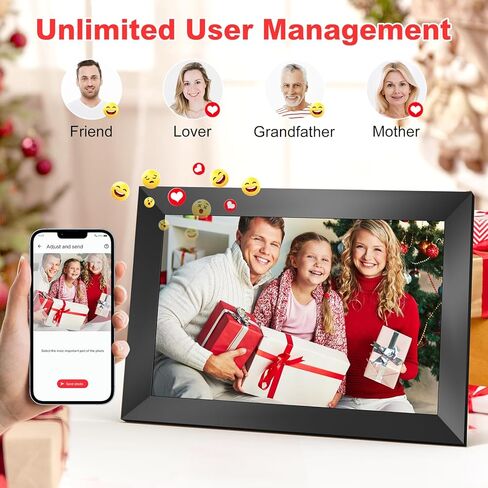 إطار صورة رقمي بخاصية WiFi مقاس 10.1 بوصة من Frameo، وإطار صور رقمي بشاشة تعمل باللمس بدقة 1280 × 800 HD IPS، ومساحة تخزين كبيرة بسعة 64 جيجابايت، وتدوير تلقائي، وإعداد سهل، ومشاركة اللحظات عبر تطبيق Frameo من أي مكان وفي أي وقت in Kuwait