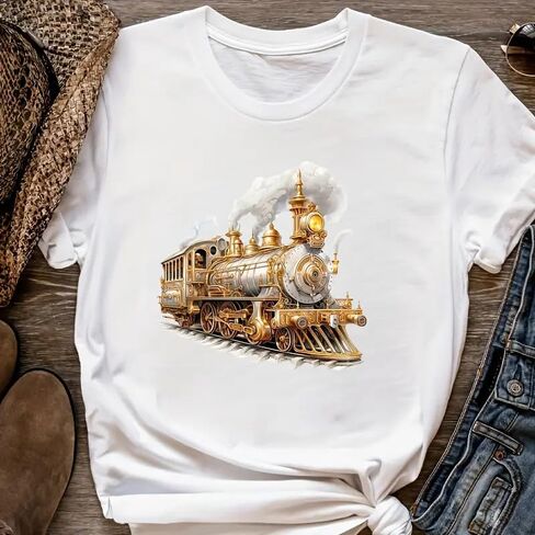 Vintage Train Iron On Transfers for T-Shirts Rub on Transfers Stickers Vinyl Ready to Press Stickers Iron on Decals for T-Shirts Clothing Hoodie DIY Crafts in Saudi Arabia