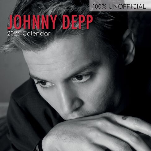 2026 Square Wall Calendar - Johnny Depp 12 x 12 Inch Monthly View, 16-Month, Icons Theme, Includes 180 Reminder Stickers in Saudi Arabia