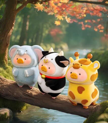 Lulu the Piggy Animal Party Series 1pc شخصيات خنازير أعمى شخصيات قابلة للتحصيل ألعاب Kawaii عيد ميلاد ديكورات المنزل in Kuwait