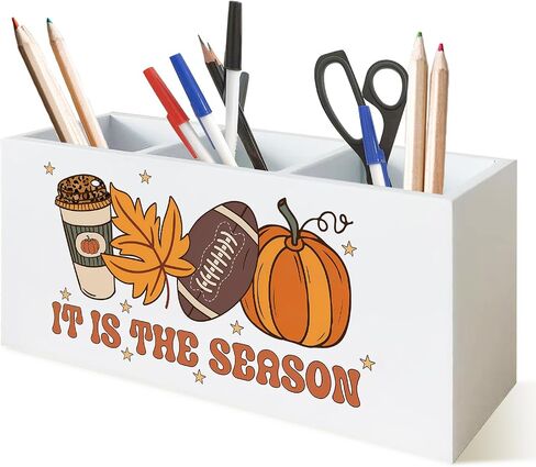 Halloween Spooky Ghost Pen Holder for Desk, Funny Halloween Black Cat Bats Wooden Box Sign Desk Decor for Home Office Decoration, Trendy Cute Ghosts Pencil Organizer, Cat Lover Gifts in Saudi Arabia
