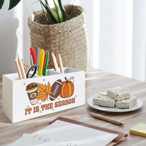 Halloween Spooky Ghost Pen Holder for Desk, Funny Halloween Black Cat Bats Wooden Box Sign Desk Decor for Home Office Decoration, Trendy Cute Ghosts Pencil Organizer, Cat Lover Gifts in Saudi Arabia