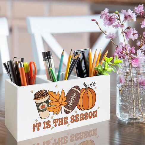 Halloween Spooky Ghost Pen Holder for Desk, Funny Halloween Black Cat Bats Wooden Box Sign Desk Decor for Home Office Decoration, Trendy Cute Ghosts Pencil Organizer, Cat Lover Gifts in Saudi Arabia