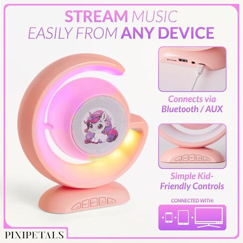 Karaoke Machine for Kids - Portable Karaoke Speaker for Girls with 2 Wireless Bluetooth Microphones and Party Lights - Pink Unicorn Design – Best Gift for Girls Ages 6–12, Teens & Little Singers in Saudi Arabia