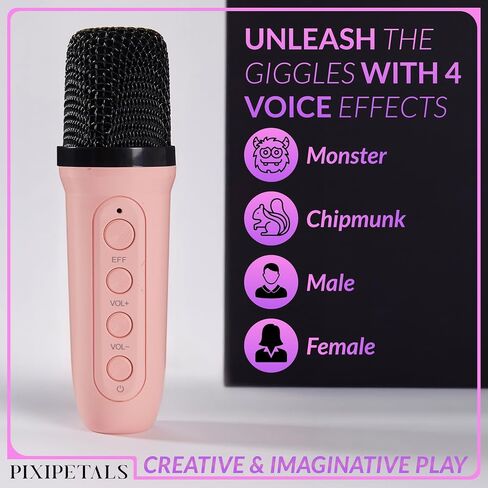 Karaoke Machine for Kids - Portable Karaoke Speaker for Girls with 2 Wireless Bluetooth Microphones and Party Lights - Pink Unicorn Design – Best Gift for Girls Ages 6–12, Teens & Little Singers in Saudi Arabia